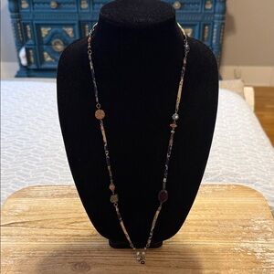 Vintage Desert Heart Beaded Long Pendant Statement Necklace